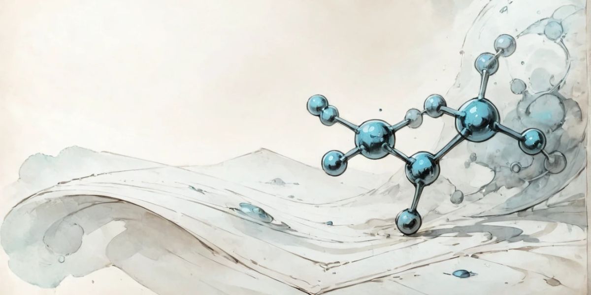 An illustration showing the molecular structure of hyaluronic acid.